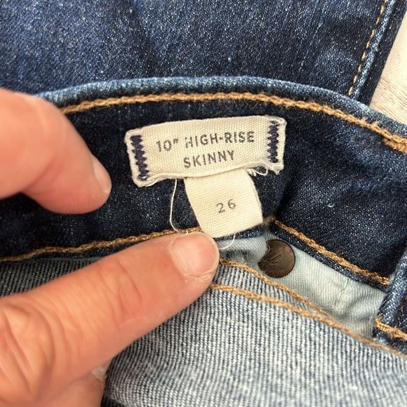 Madewell 10" High Rise Dark Wash Raw Hem Skinny Jeans - Picture 12 of 14